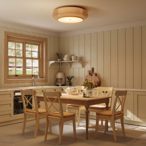 Lampe de plafond en bambou fabriquée à la main – Armatuur LED de style zen pour la décoration intérieure