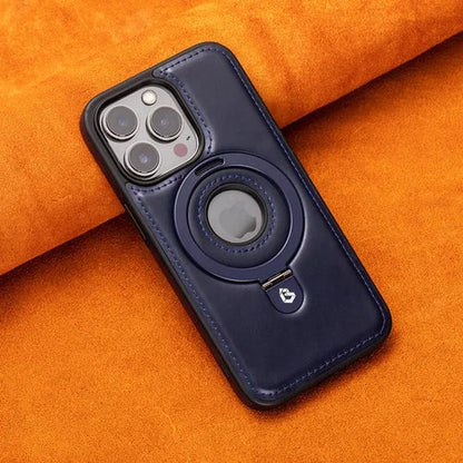 Étui magnétique en cuir pour iPhone avec support anneau - Élégant et résistant