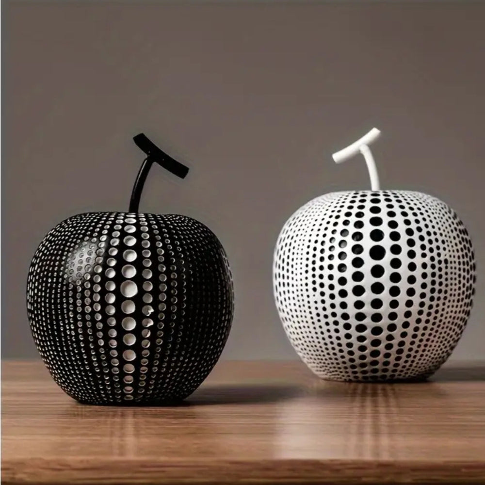 Sculpture décorative élégante en forme de pomme à pois pour la maison et le bureau