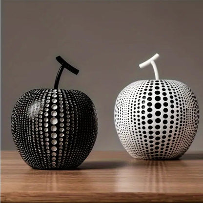 Sculpture décorative élégante en forme de pomme à pois pour la maison et le bureau