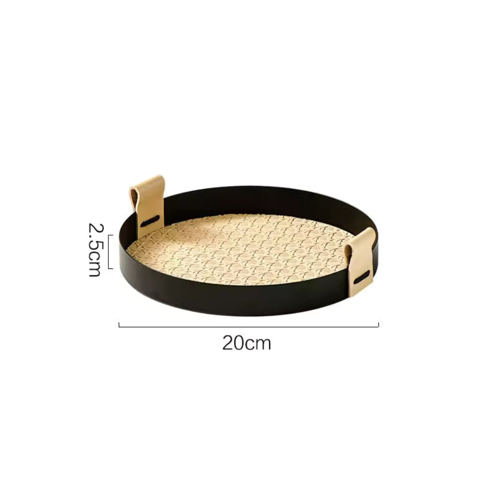 Plateau de service en rotin - Plateau tressé de style nordique pour la décoration intérieure