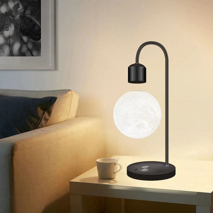 Lampe LED Lune Flottante avec Chargeur de Téléphone Sans Fil - Décoration Intérieure Unique