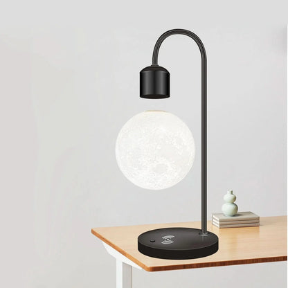 Lampe LED Lune Flottante avec Chargeur de Téléphone Sans Fil - Décoration Intérieure Unique