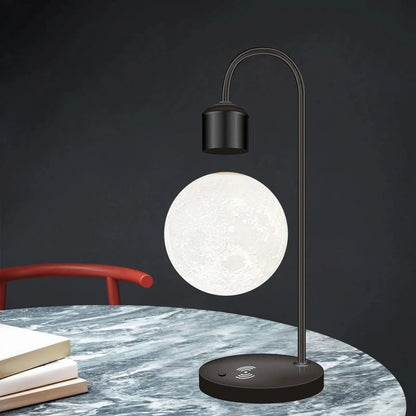 Lampe LED Lune Flottante avec Chargeur de Téléphone Sans Fil - Décoration Intérieure Unique