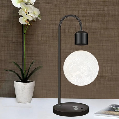 Lampe LED Lune Flottante avec Chargeur de Téléphone Sans Fil - Décoration Intérieure Unique