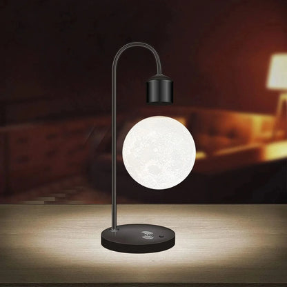 Lampe LED Lune Flottante avec Chargeur de Téléphone Sans Fil - Décoration Intérieure Unique