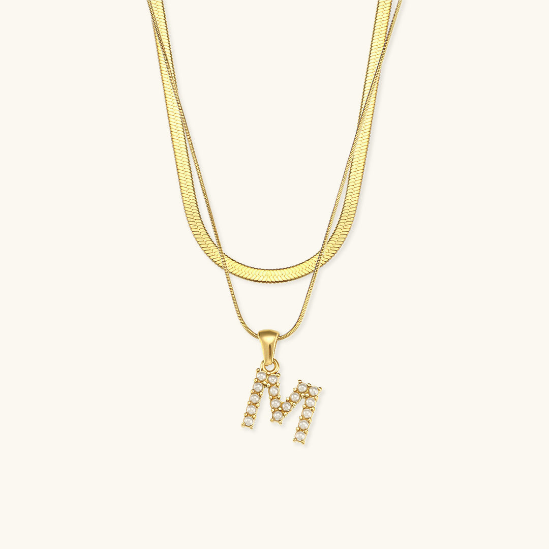 Marissa - Layered Gold Initial Letter Necklace — bringing modern charm to your space.