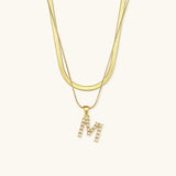 Marissa - Layered Gold Initial Letter Necklace — bringing modern charm to your space.