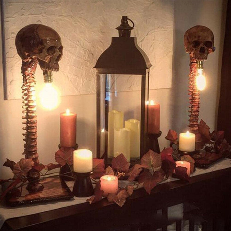 Lampe de lit LED Griezelige avec tête de mort - Décoration d'Halloween Macabère