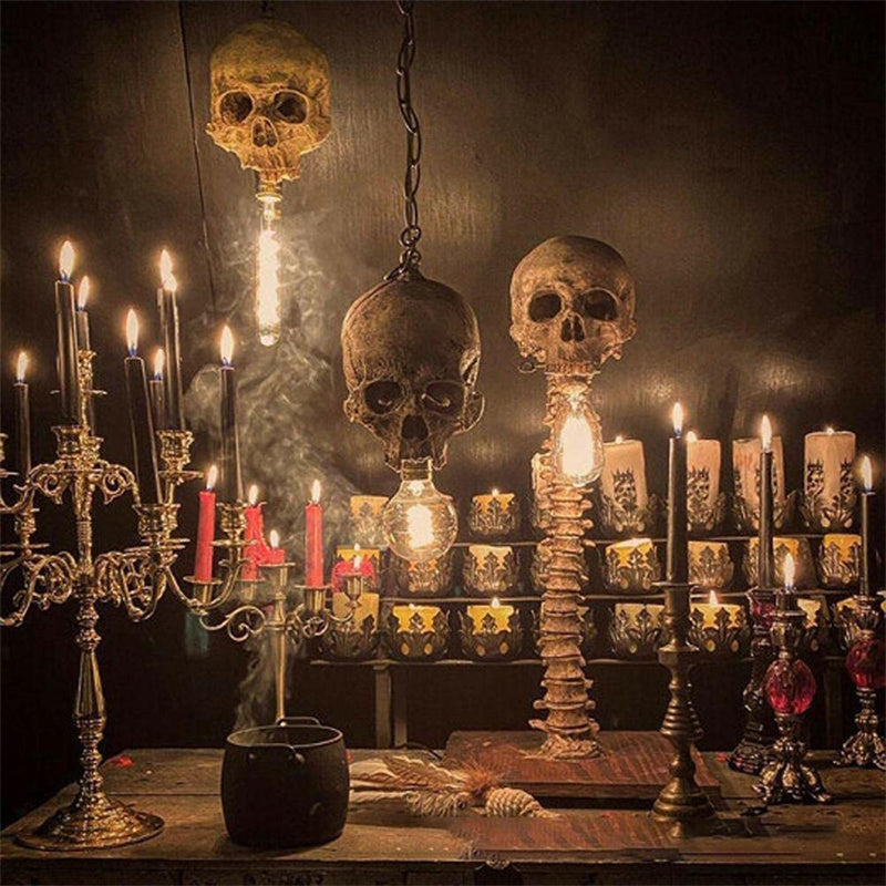 Lampe de lit LED Griezelige avec tête de mort - Décoration d'Halloween Macabère