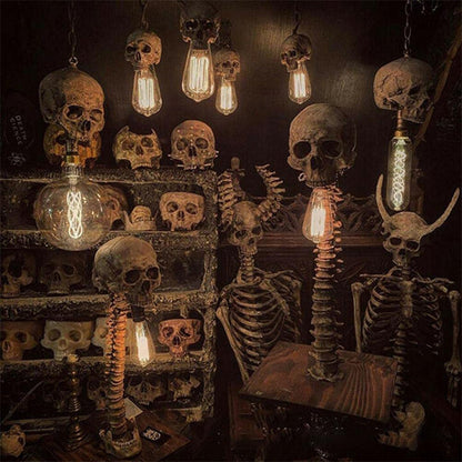 Lampe de lit LED Griezelige avec tête de mort - Décoration d'Halloween Macabère