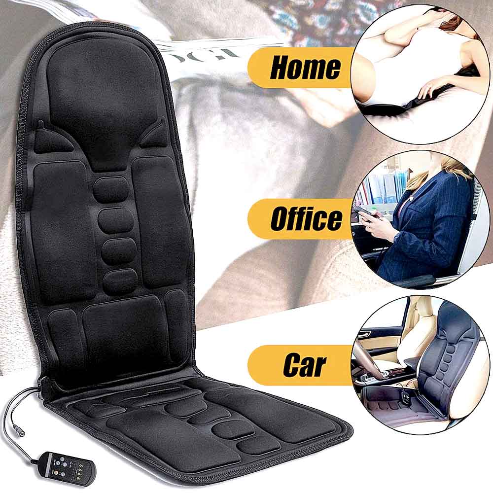 Ergonomische Massage-Sitzauflage | Shiatsu- & Vibrationsmassage für Nacken, Rücken & Oberschenkel | Zuschaltbare Wärmefunktion | Inkl. Auto-Adapter & Fernbedienung