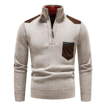 Pull Strick-Half-Zip Homme | Stehkragen et praktische Seitentaschen