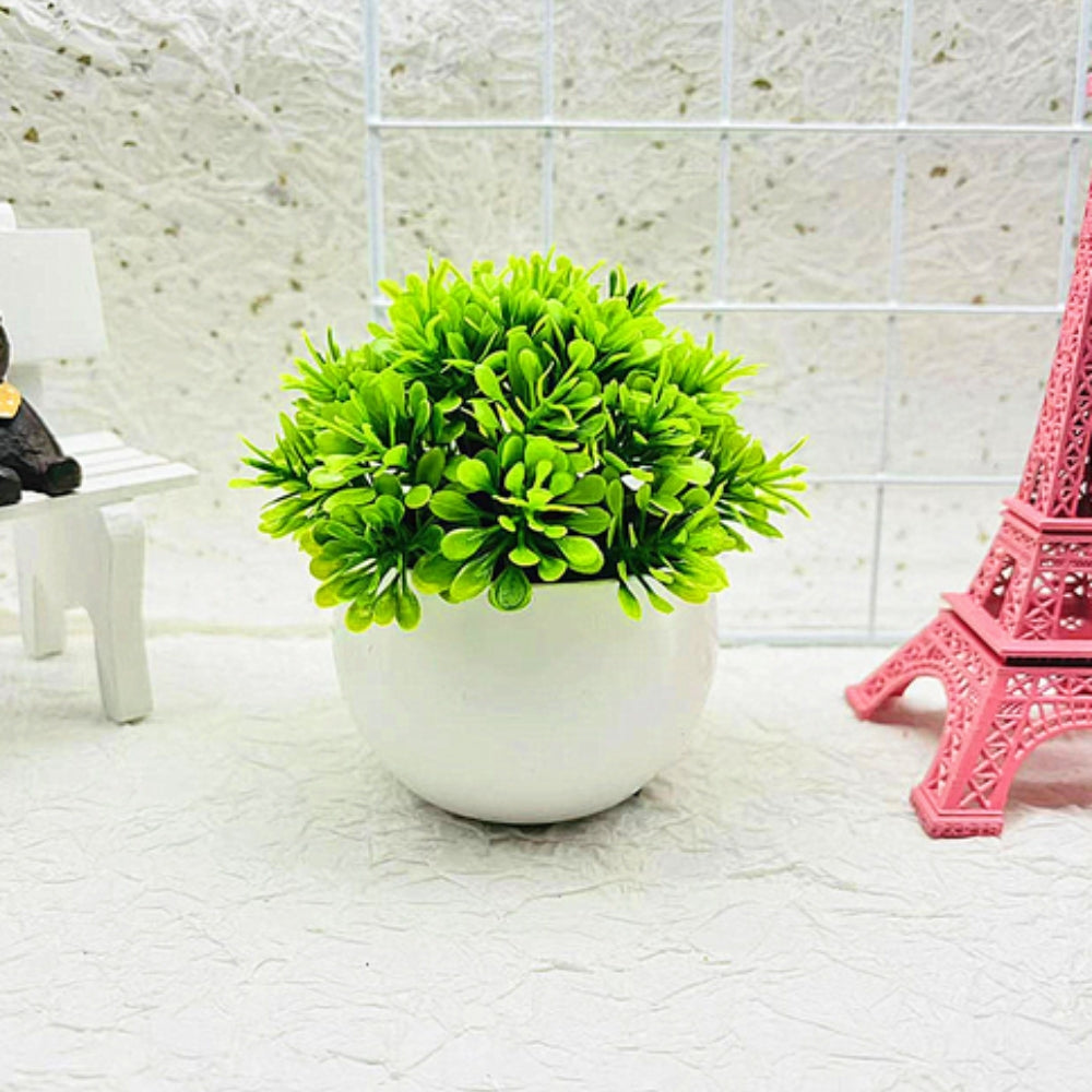 Realistic Artificial Boxwood Bonsai Tree in Decorative Pot