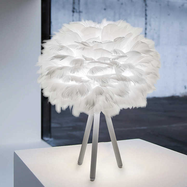 Lampe de table à plumes à intensité variable - Éclairage décoratif élégant pour la maison