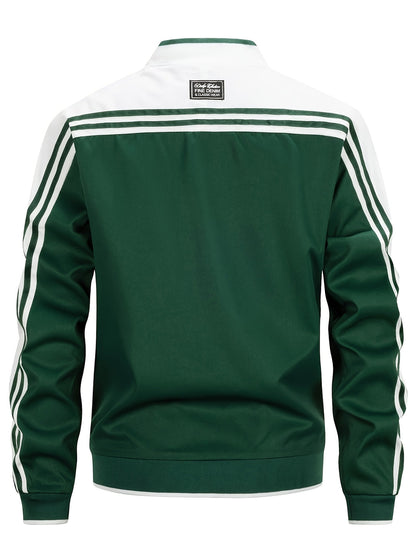 Trainingsjacke - Mit Reißverschluss - Gestreift - Sportjacke - Herrenbekleidung