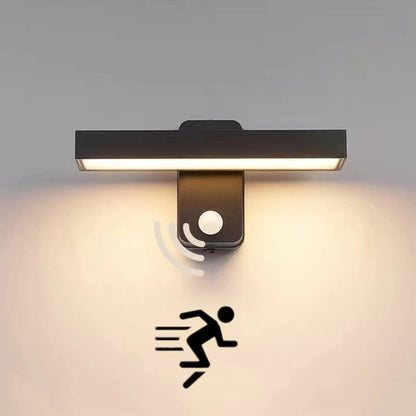 Applique murale extérieure à détecteur de mouvement – ​​Lampe de jardin noire étanche