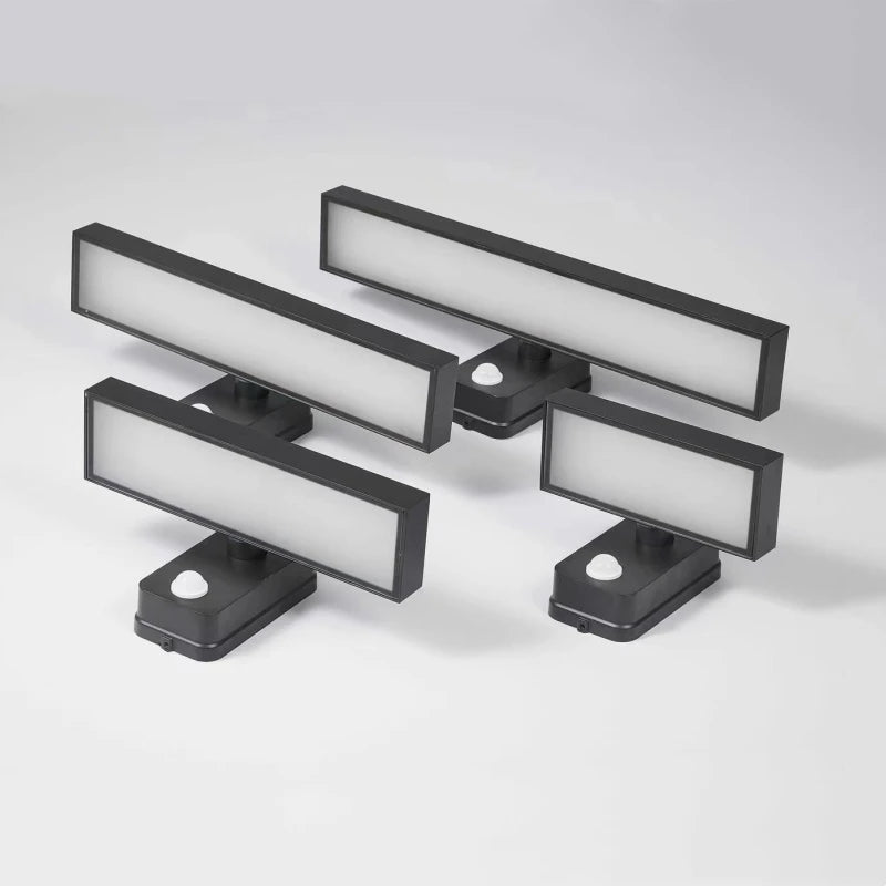 Applique murale extérieure à détecteur de mouvement – ​​Lampe de jardin noire étanche