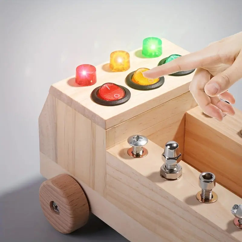 Tableau d'activités en bois Montessori | Jeu d'apprentissage « Feu tricolore » pour enfants