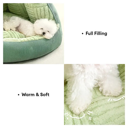 Cozy Semi-Enclosed Cave Dog Bed | Warm Pet Bed for Dogs & Cats