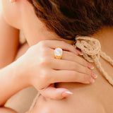 Lizzie - Square Shell Ring — bringing modern charm to your space.