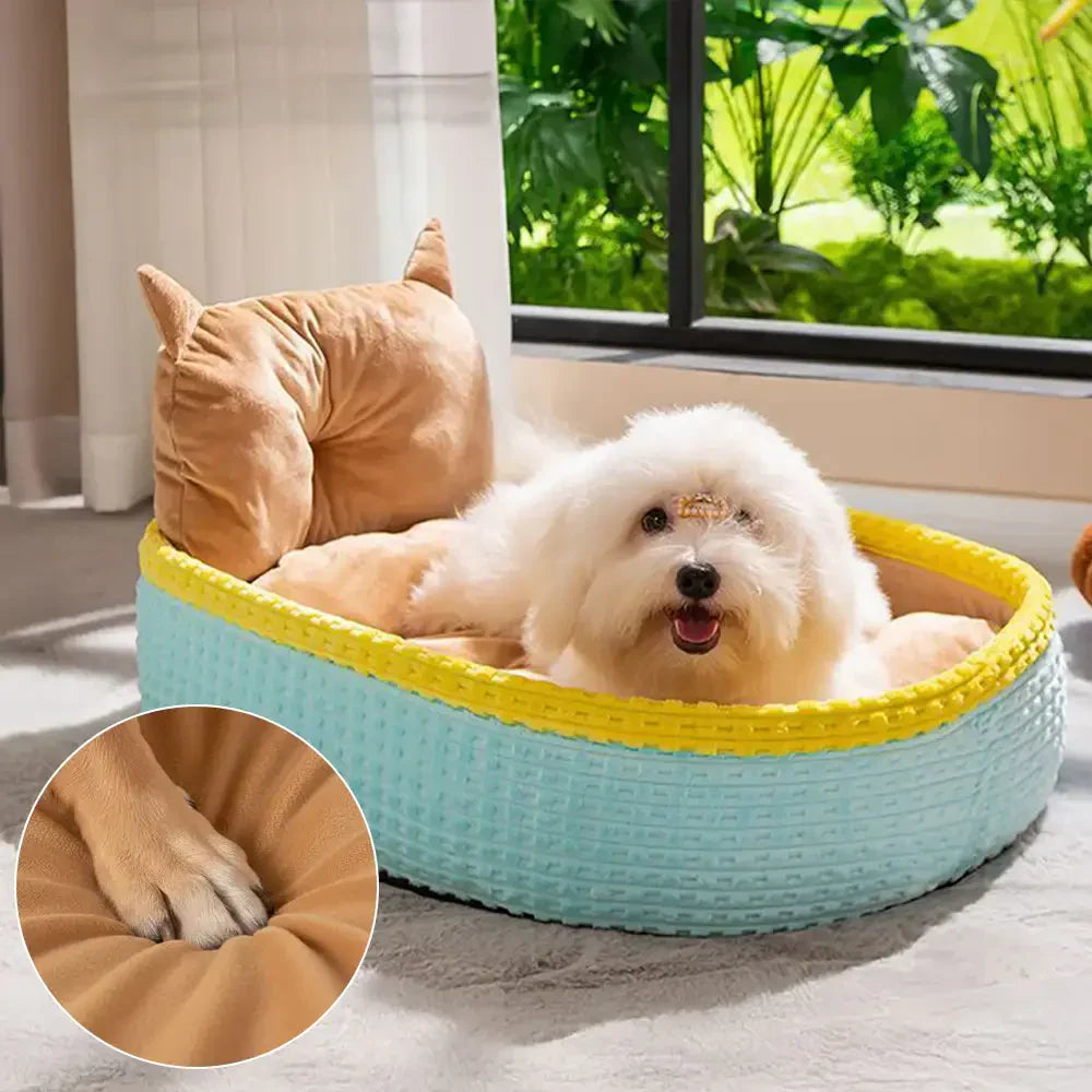 Lit orthopédique pour chien avec soutien de la nuque pour un sommeil profond et confortable