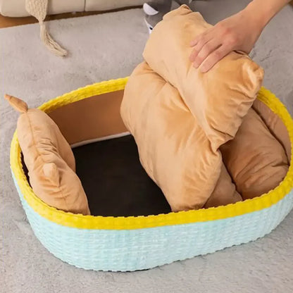 Lit orthopédique pour chien avec soutien de la nuque pour un sommeil profond et confortable