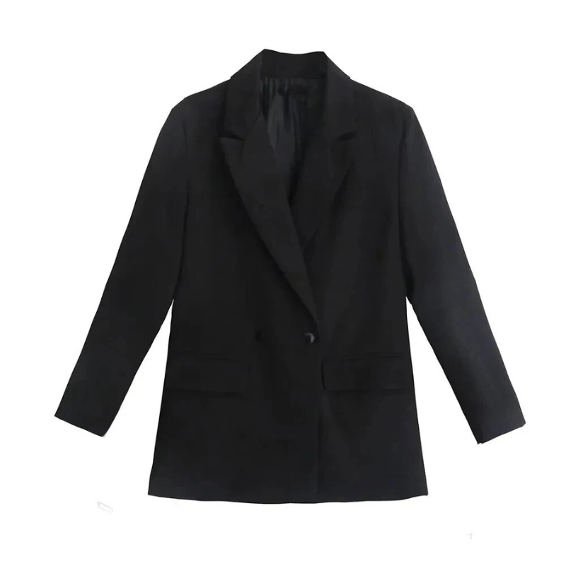 Manteau blazer surdimensionné pour femme | Longline Schnitt mit Doppelreiher-Design 