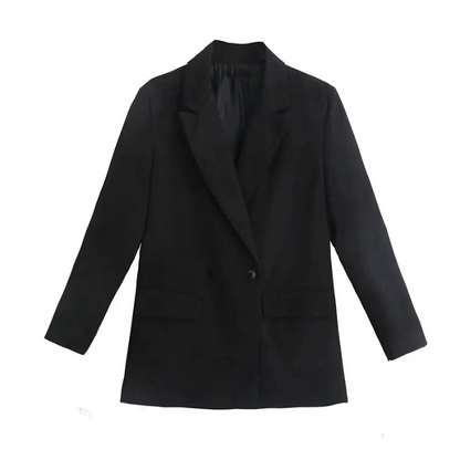 Veste Blazer Oversize Femme | Langlijn Pasvorm avec Dubbelgeknoopte Ontwerp 