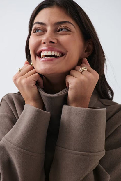 Women's Short Coat with Modern Button Front | Stylish Winter Jacket