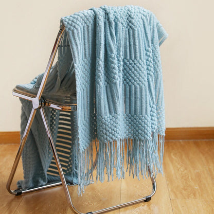 Cozy Weighted Knitted Throw Blanket for Sofa or Bed - Soft & Textured