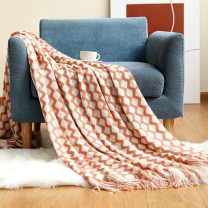 Cozy Weighted Knitted Throw Blanket for Sofa or Bed - Soft & Textured