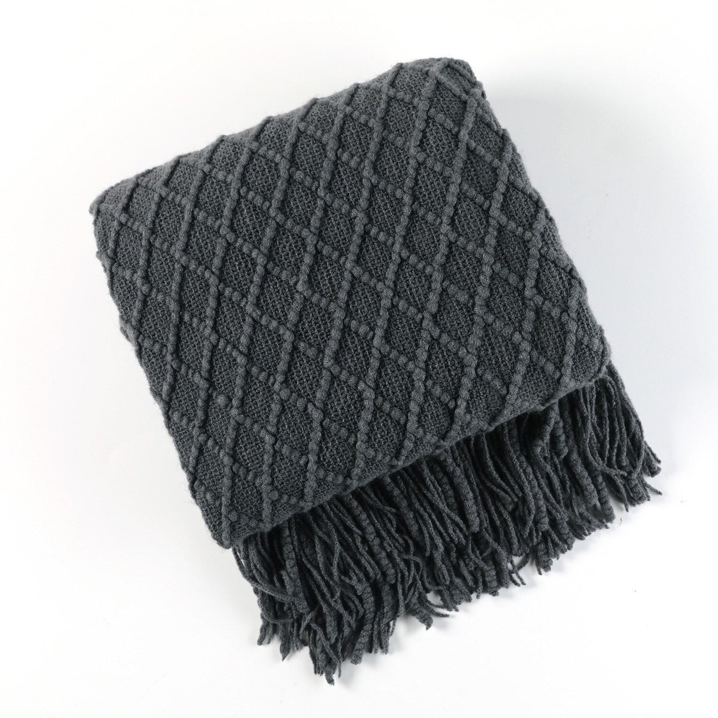 Cozy Weighted Knitted Throw Blanket for Sofa or Bed - Soft & Textured