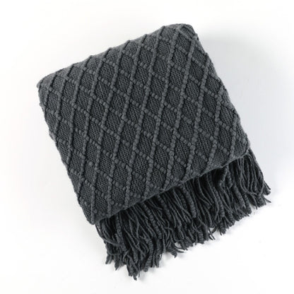 Cozy Weighted Knitted Throw Blanket for Sofa or Bed - Soft & Textured