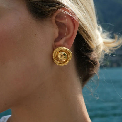 Andrea - Round Twist Earrings — crafted for everyday quality.