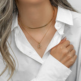 Marissa - Layered Gold Initial Letter Necklace — bringing modern charm to your space.