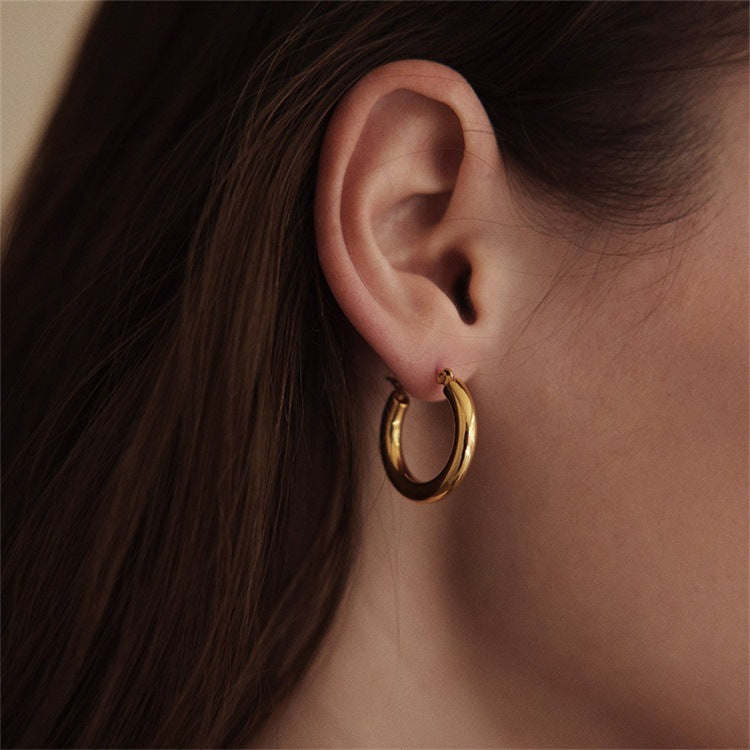 Eloise - Wide Round Hoops — made with care and attention to detail.