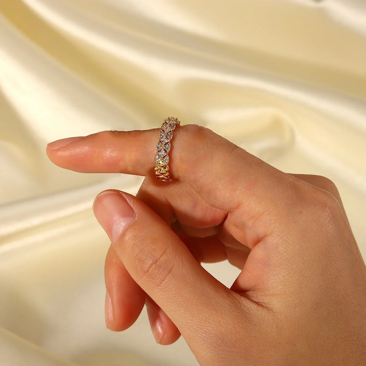 Nell - Gold Patterned Ring — bringing modern charm to your space.