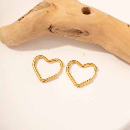 Clarissa - Heart Hoop Earrings — bringing modern charm to your space.
