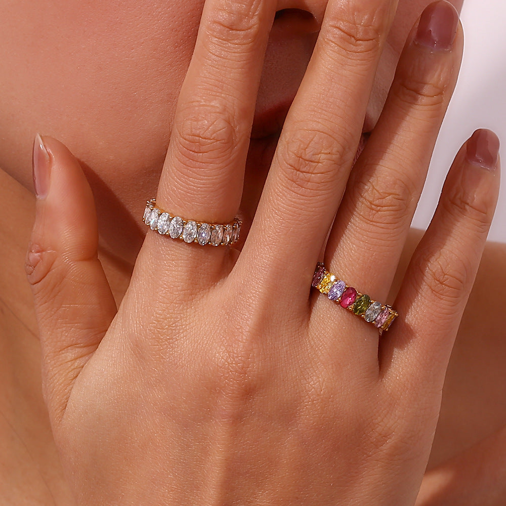 Eliza - Diamond Simulant Gold Ring — made with care and attention to detail.