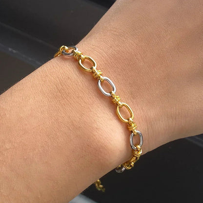 Bracelet Ingrid bicolore or — confectionné avec soin et souci du détail.
