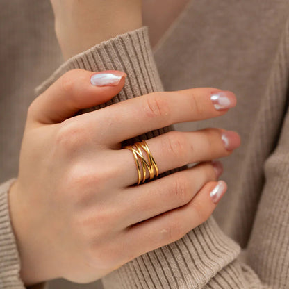 Yvette - Twisted Gold Ring — bringing modern charm to your space.