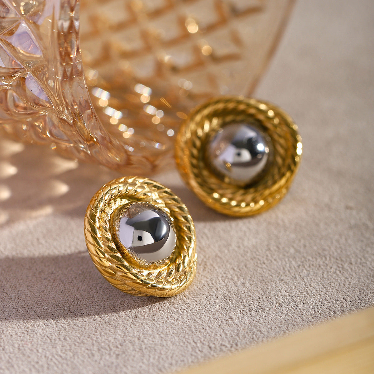 Andrea - Round Twist Earrings — crafted for everyday quality.
