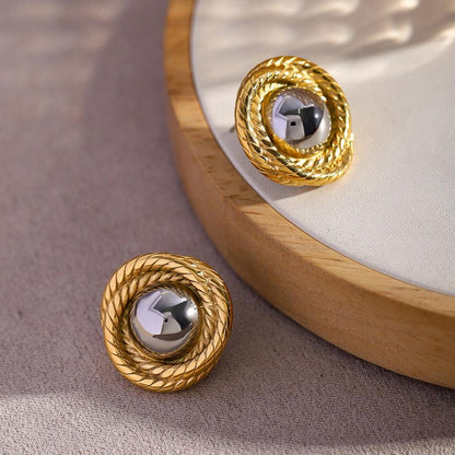 Andrea - Round Twist Earrings — crafted for everyday quality.