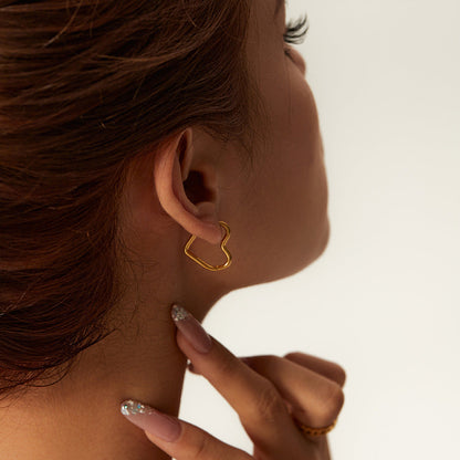 Clarissa - Heart Hoop Earrings — bringing modern charm to your space.