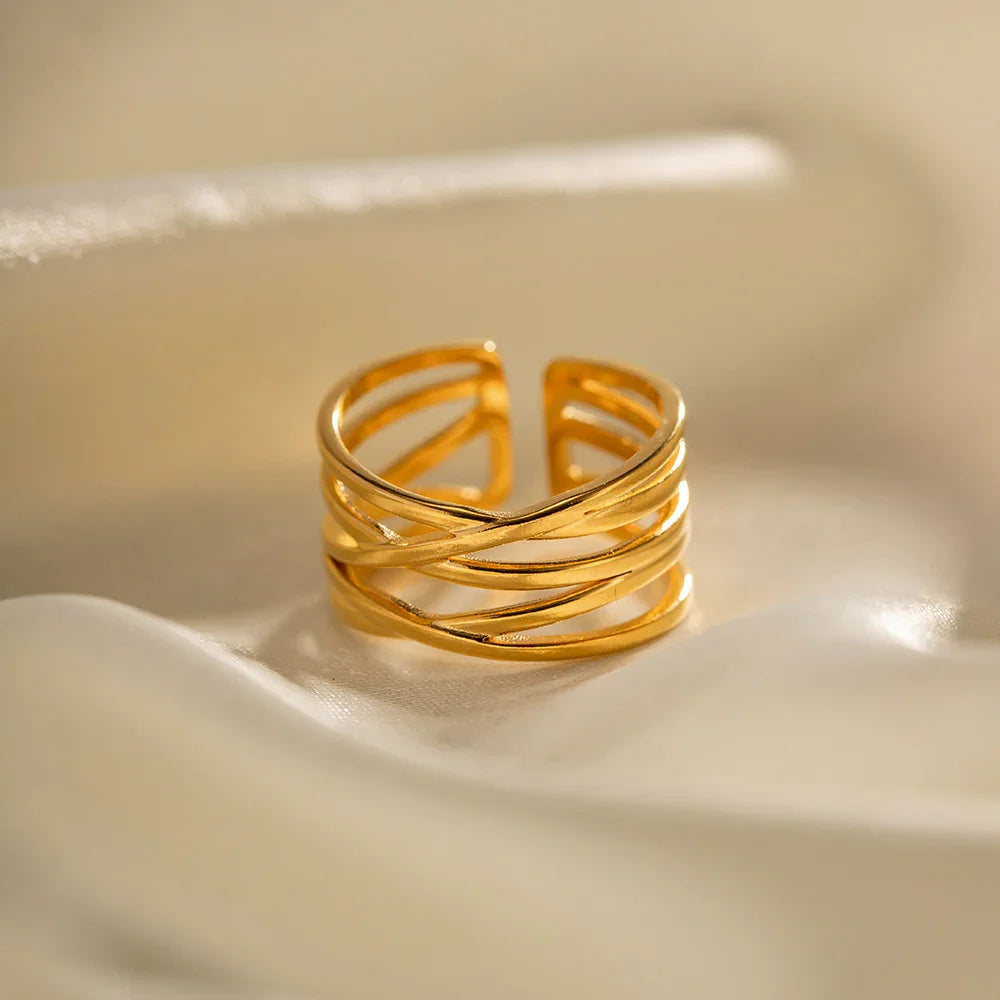 Yvette - Twisted Gold Ring — bringing modern charm to your space.