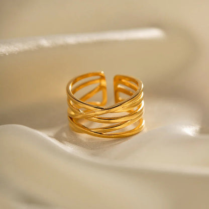 Yvette - Twisted Gold Ring — bringing modern charm to your space.