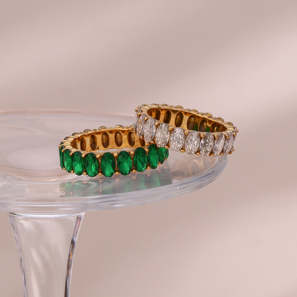 Eliza - Diamond Simulant Gold Ring — made with care and attention to detail.