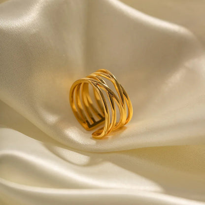 Yvette - Twisted Gold Ring — bringing modern charm to your space.