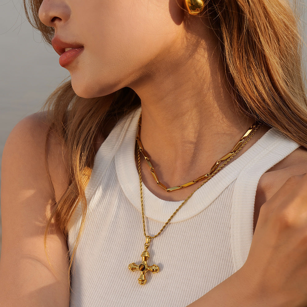 Marina - Gold Symmetrical Necklace — bringing modern charm to your space.